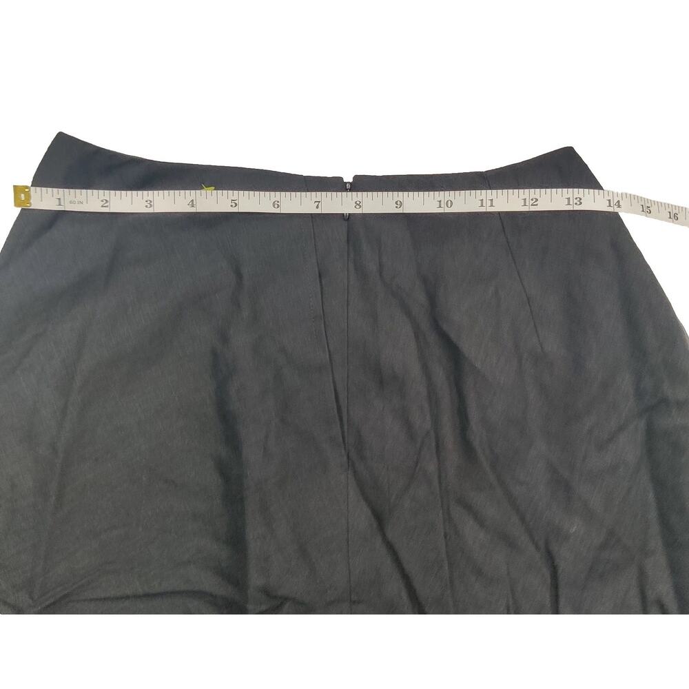Talbots Petites Women’s Black ALine Midi Skirt Size 6P Linen Blend Made In Italy - Picture 4 of 9